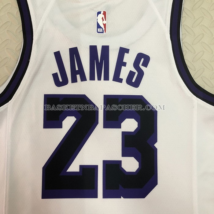 Maillot Los Angeles Lakers LeBron James NO 23 Ville 2022-23 Blanc